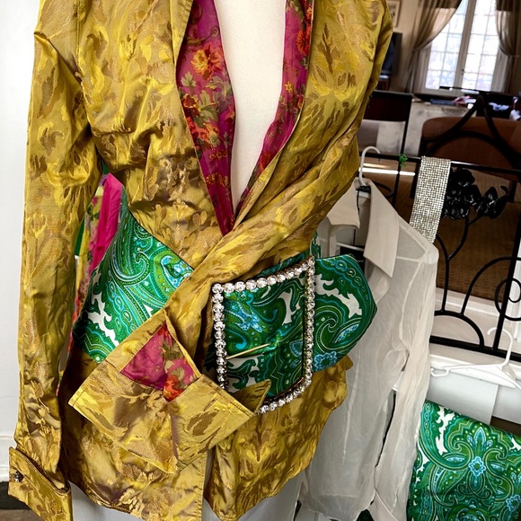 Rare Dolce & Gabbana Runway Green Paisley Belt main image 5